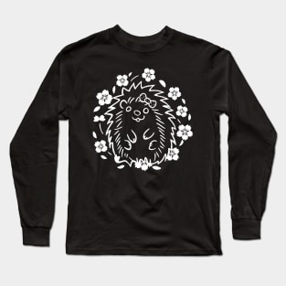 White outline - Pretty Babygirl Hedgehog Long Sleeve T-Shirt